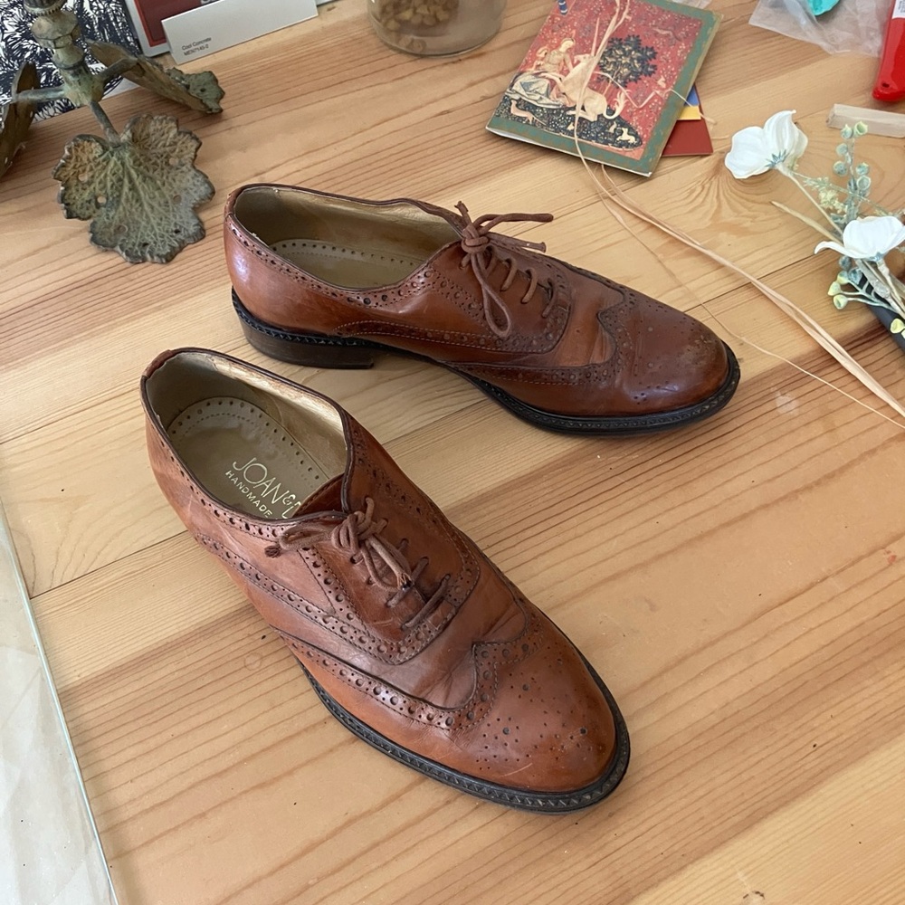 NOT FOR SALE
Joan & David Tan Leather Brogue Oxfords